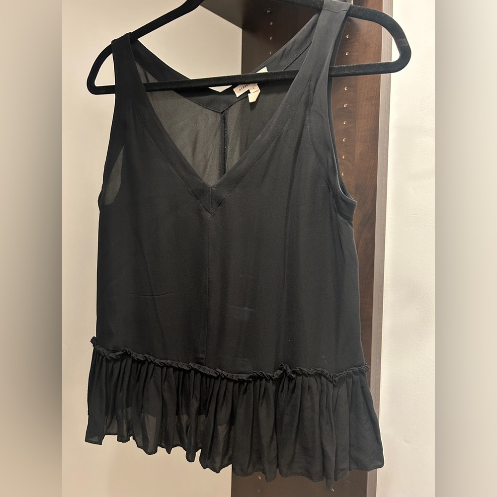 Rebecca Taylor Black Sheer Babydoll Tank